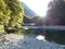 Patagonian river in the afternoon summer