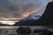 Patagonian sunset over lago nordenskjÃ¶ld, Torres del Paine