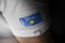 Patch of the national flag of the Kosovo on a white t-shirt