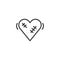 Patched heart line icon