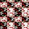 Patchwork abstract seamless floral cherry pattern background