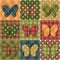 Patchwork background with butterflies