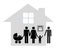 Patchwork family concept father pick up his child on the weekend pictogram