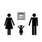 Patchwork family concept pick up the daughter pictogram