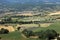 Patchwork of Farmer`s fields in valley below Sault, Provence