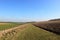 Patchwork landscape of the Yorkshire wolds in february