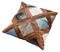 Patchwork leather decorative pillow isolated