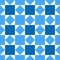 Patchwork mosaic pattern in blue