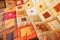 Patchwork quilt. Part of patchwork quilt as background. Handmade. Colorful blanket.