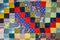 Patchwork Quilt Squares Red and Blue