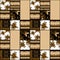 Patchwork retro brown roses textile texture pattern background