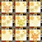 Patchwork retro checkered floral fabric texture pattern