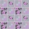 Patchwork retro checkered floral texture pattern background