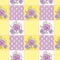 Patchwork retro checkered floral texture pattern pastel background