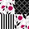 Patchwork seamless floral poppy pattern ornament background