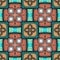 Patchwork seamless pattern. Vector colorful ornamental background. Tribal ethnic style repeat backdrop. Geometric patched