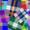 Patchwork tartan seamless pattern. Colorful striped plaids background. Geometric ornamental repeat backdrop. Grunge patterned