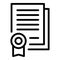 Patent files icon outline vector. Law copyright