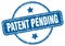 patent pending stamp. patent pending round vintage grunge label.