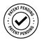 Patent pending vector icon wirth tick mark,