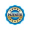 Patented vector round icon stamp badge