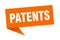 patents banner. patents speech bubble.
