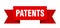 patents ribbon. patents isolated band sign.