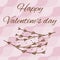Patern with gentle pink waves and with wishes for happy valentine\\\'s day  Great cry