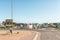 PATERNOSTER, SOUTH AFRICA, AUGUST 21, 2018: A street scene, with many advertisement signs, in Paternoster in the Western Cape