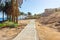 A path on an abandoned waterfront in a resort in Egypt