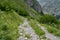 A path of access to Corno Piccolo from the Gran Sasso mountain chain, Teramo province, Abruzzo region, Italy