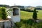 Path chapel in clear landscape