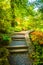 Path through a colorful garden at the National Arboretum in Wash