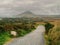 Path in Connemara National park with beautiful view on surrounding landscape, county Galway, Ireland