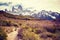 Path in the Fitz Roy Mountain Range, Argentina.