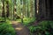 Path in the Founders Redwood Grove, Humbolt Redwoods State Park, California