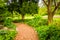 Path through a garden at Cylburn Arboretum, Baltimore, Maryland.