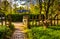 Path through a garden at Cylburn Arboretum, Baltimore, Maryland.