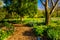 Path through garden at Cylburn Arboretum, Baltimore, Maryland.