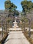 Path in Garden of Roses in Buen Retiro Park, in Botanical Garden in Park of Retiro. Madrid, Spain