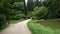 Path leading around the pond and botanical park.