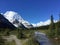 A path leading to the beautiful Mount Robson glacier along the Berg Lake trail