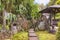 Path leading to the Tanukizuka stone and Tanuki racoon-dog pottery in the Tamonji Temple.