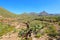 Path that leads to Roque del Conde mount on Macizo de Adeje mountain range in Tenerife, Spain