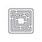 Path in the maze line icon concept. Path in the maze vector linear illustration, symbol, sign