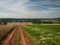 A path between a meadow and a field during summer, Czech Republic