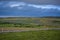 Path in the meadow near Gullfoss waterfall in Iceland