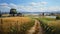 Path Through Mediterranean Wheat Field Oil Painting