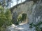 Path with a natural arc passage in the mountains of Bulgaria.