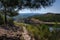 A path through the natural environment of the meander of Melero, Riomalo de Abajo, CÃ¡ceres, Spain